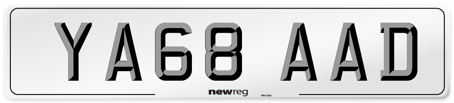 YA68 AAD Number Plate from New Reg